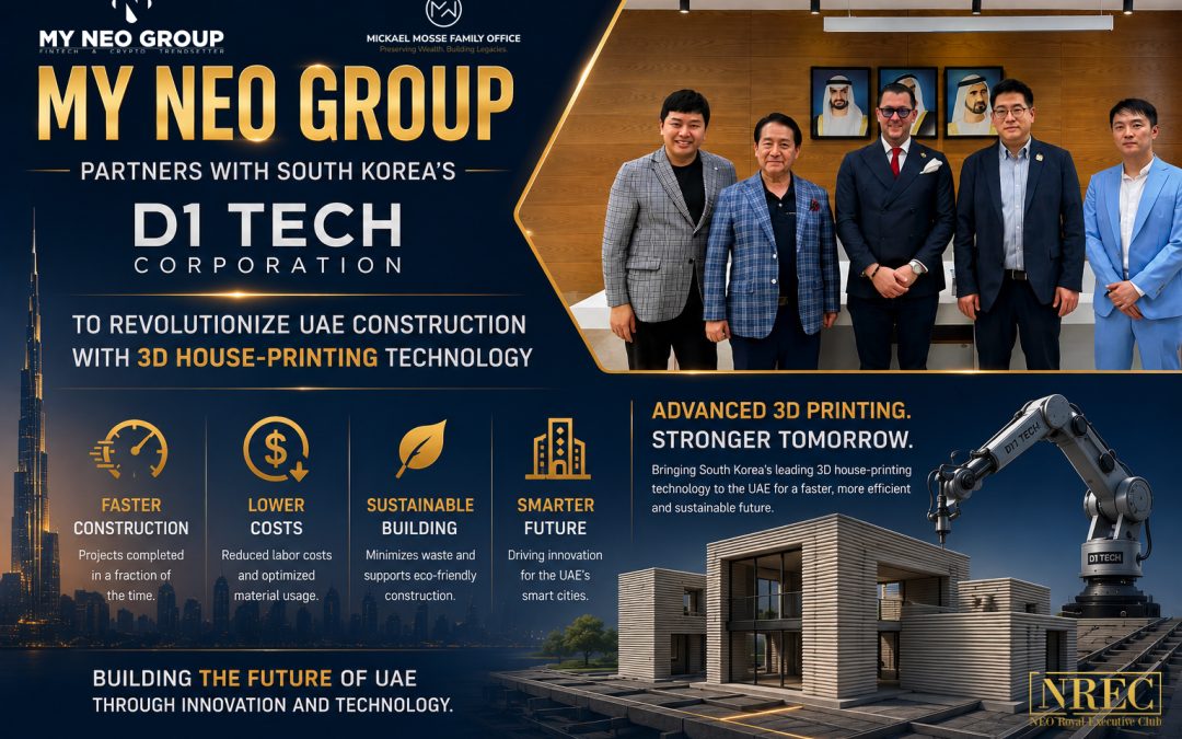 Sheikh Maktoum NEO Technologies Office Partners with South Korea’s D1 Tech Corporation to Revolutionize UAE Construction with 3D House-Printing Technology