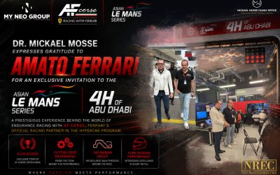 Dr. Mickael Mosse Expresses Gratitude to Amato Ferrari for an Exclusive Invitation to the Le Mans Series – 4H of Abu Dhabi